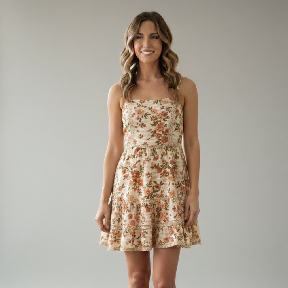 American Eagle Floral Print Summer Spring Short Mini Dress Women's Size‎ Medium